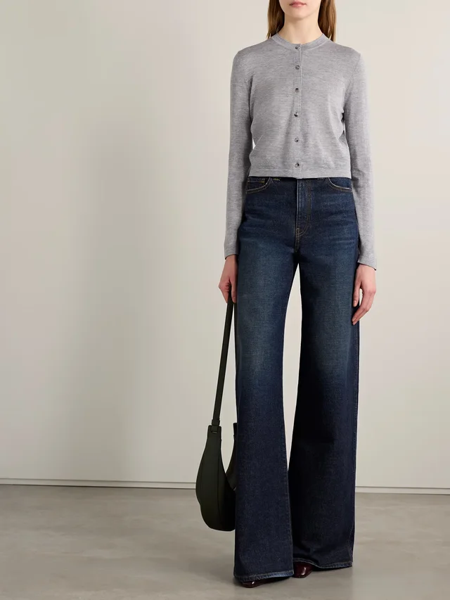 KHAITE Brieta merino wool cardigan in Grey, photo 2 of 2 from NET-A-PORTER (Canada)