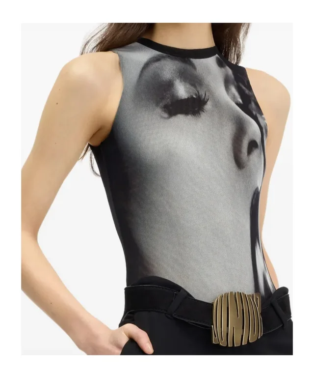 Jean Paul Gaultier Smoking Printed Mesh Bodysuit, photo 4 of 4 from SENSER
