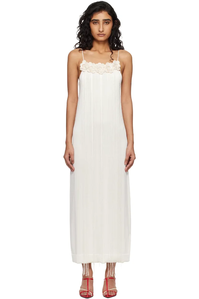 Jil Sander Off-White Cotton Double Spaghetti Straps Maxi Dress from SSENSE, photo 1 of 1