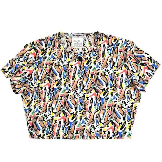 Chanel Cropped T-shirt P95 #44 in Nylon from AMORE Vintage Tokyo
