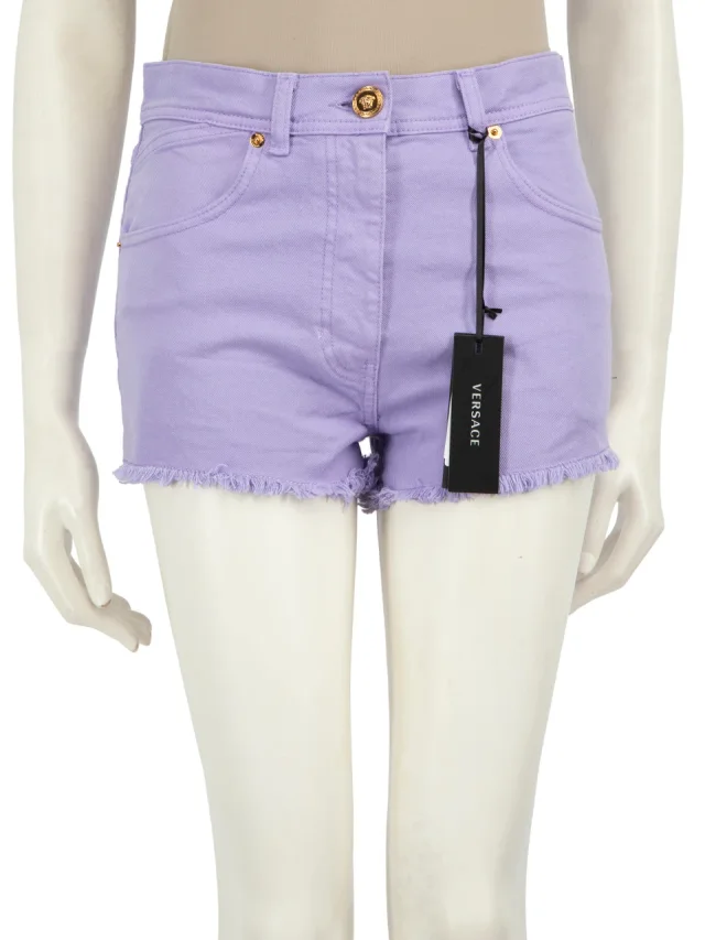 Versace Purple Denim Mini Shorts from Csd