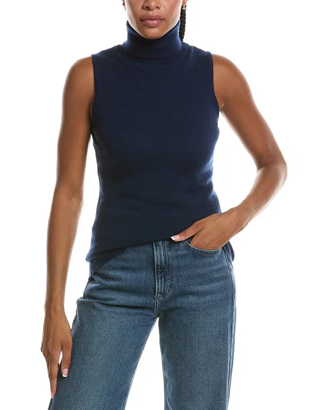 Forte Cashmere Basic Sleeveless Turtleneck 100% Cashmere Sweater, image 1 of 1 from Gilt