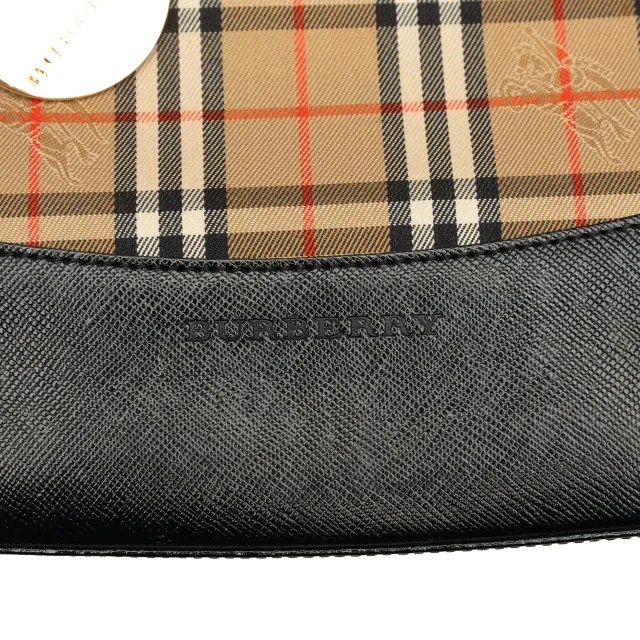 Beige Burberry Haymarket Check Canvas Tote in Beige Canvas from Designer Revival, photo 5 of 6