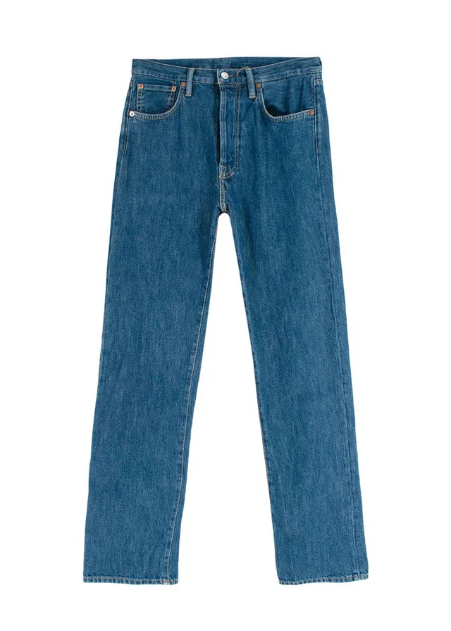 Acne Studios 1996 Trash Dark Blue Straight Leg Jeans in Blue Leather from HEWI, photo 2 of 3