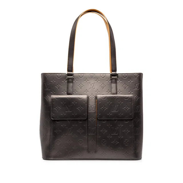Gray Louis Vuitton Monogram Mat Wilwood Tote Bag in Grey Leather from Designer Revival