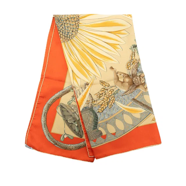 Orange Hermès Amours Silk Scarf Scarves in Orange Silk from Designer Revival, photo 1 of 1
