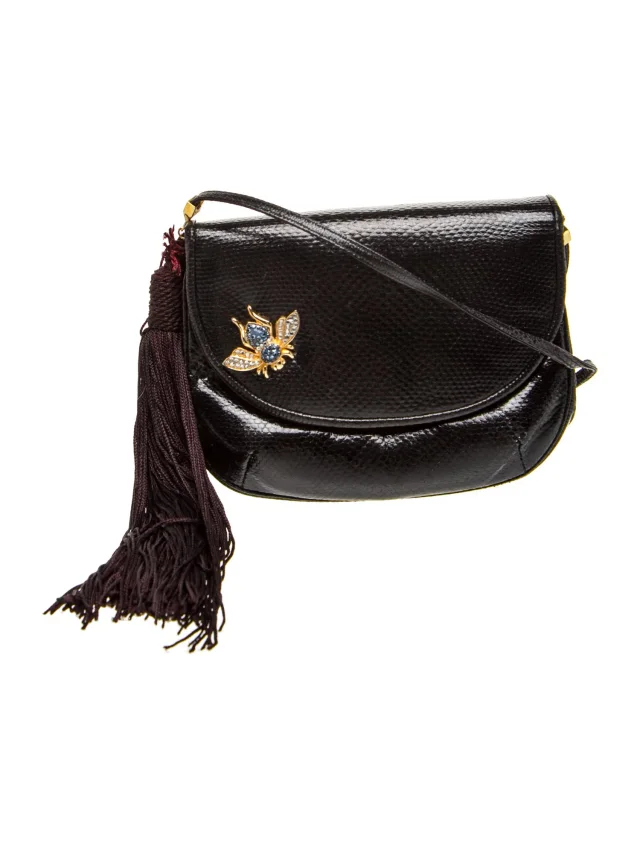 Judith Leiber Lizard Evening Bag in black Lizard from The RealReal