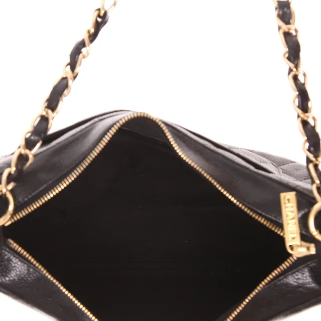 Chanel handbag in black quilted grained leather in Black Caviar leather from Collector Square, photo 4 of 4