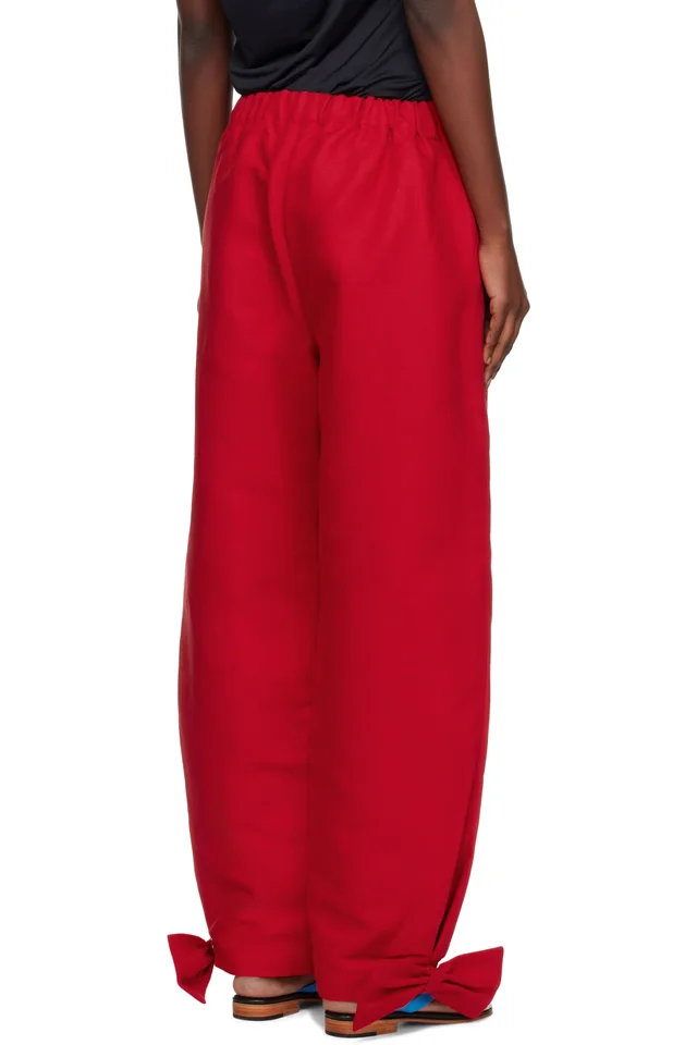 Caro Editions Red Coco With Bows Trousers, photo 3 of 4 from SSENSE