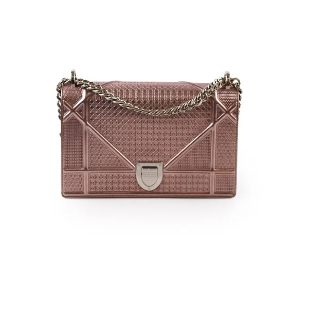 Dior Medium Diorama Mettalic Pink in Pink Patent leather from The Purse Affair