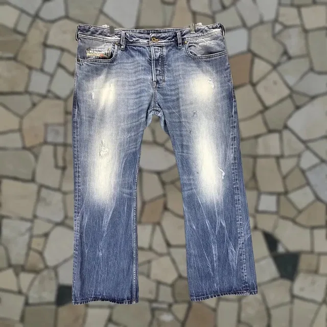 Diesel Jeans Mens 38x30 Blue Zathan Bootcut Regular Made In Italy Button in blue Denim from Grailed
