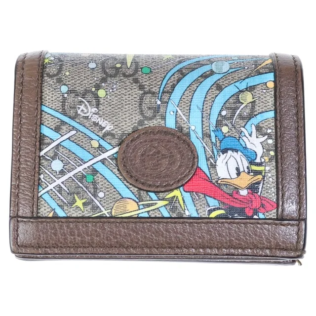 Gucci Disney Donald Duck Compact Wallet Leather in Leather from The Reluxe