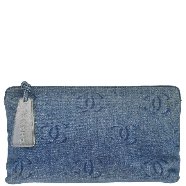 Chanel 2001-2003 Blue Denim Clutch Bag in Blue Denim from AMORE Vintage Tokyo