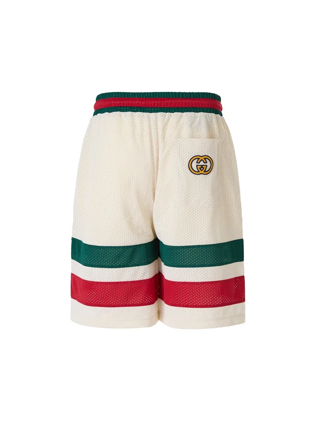 Gucci Cream polyester Logo Shorts in White from HEWI