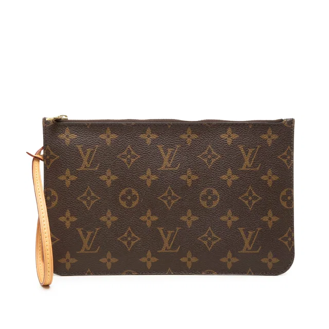 Brown Louis Vuitton Monogram Neverfull MM Pouch in Brown Coated canvas from Designer Revival