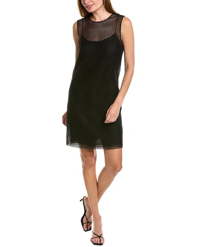 Oscar de la Renta Checkerboard Silk-Lined Linen-Blend Mini Dress, image 1 of 1 from Rue La La