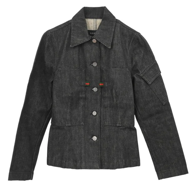 Gucci 1995 Denim Jacket Black #38 in Black Denim from AMORE Vintage Tokyo