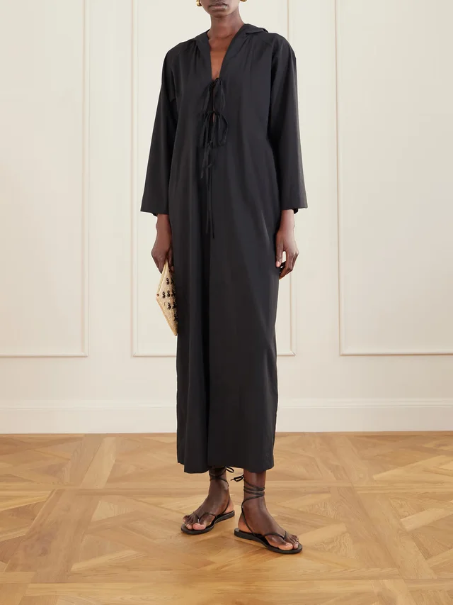 LISA MARIE FERNANDEZ Hooded cotton-voile kaftan in Black, photo 2 of 2 from NET-A-PORTER (Canada)