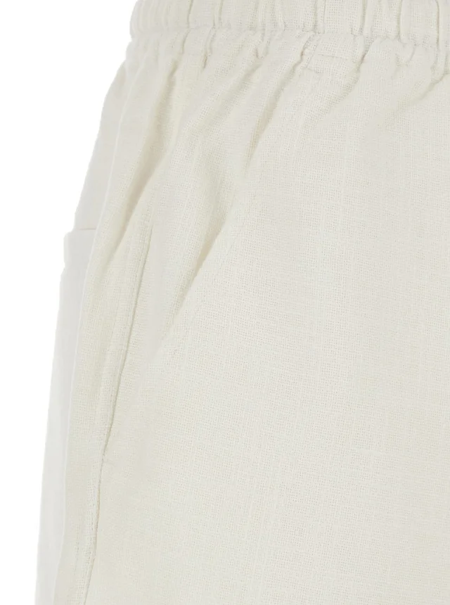 MARANT ETOILE Balyme White Shorts with Elastic Waist and Drawstring and Scalloped Hem in Cotton for Women in White 100% Cotton, photo 6 of 6 from Gaudenzi Boutique