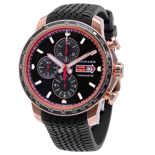 Chopard Millie Miglia Gts Chronograph Black Dial Mens Watch 161293-5001 in black|gold|pink from Jomashop.com