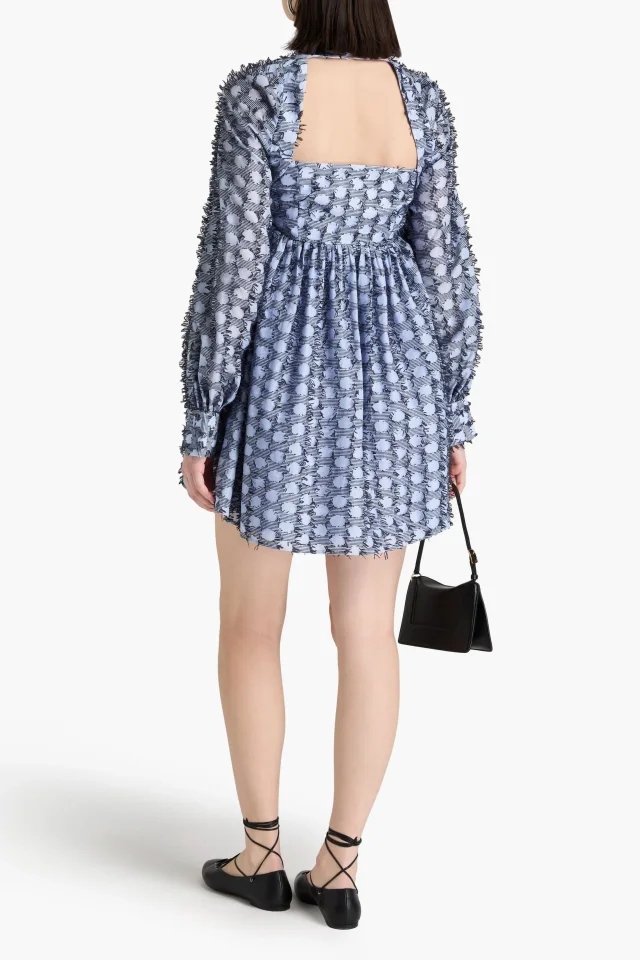 Stine Goya SGArys Cutout Fil Coupé Mini Dress in Light blue, photo 3 of 4 from THE OUTNET