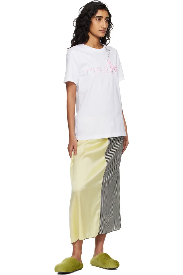 White Marni Logo Flock Fluffy Cat Jersey T-shirt, photo 4 of 4 from SSENSE