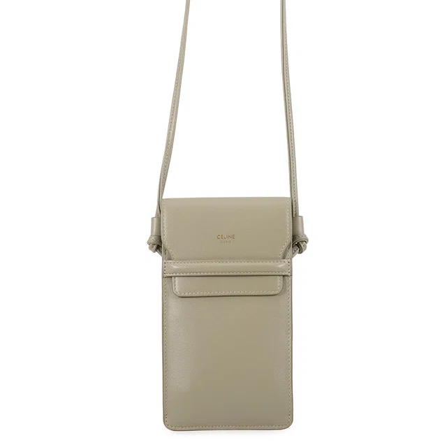 Celine phone pouch Gray Leather in Grey Leather from GALLERY RARE