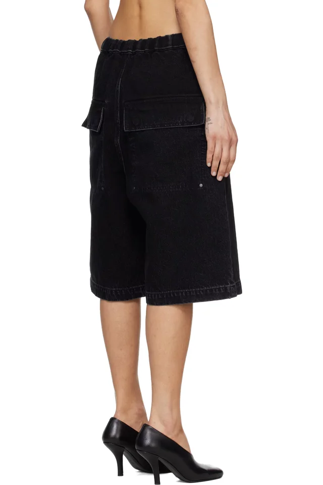 Entire Studios Black Spar Denim Shorts, photo 3 of 4 from SSENSE