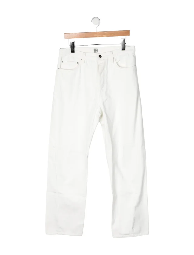 TOTEME High-Rise Straight Leg Jeans in green from The RealReal