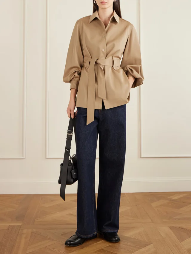 MAX MARA Belted wool-twill jacket in Brown, photo 2 of 2 from NET-A-PORTER (Canada)