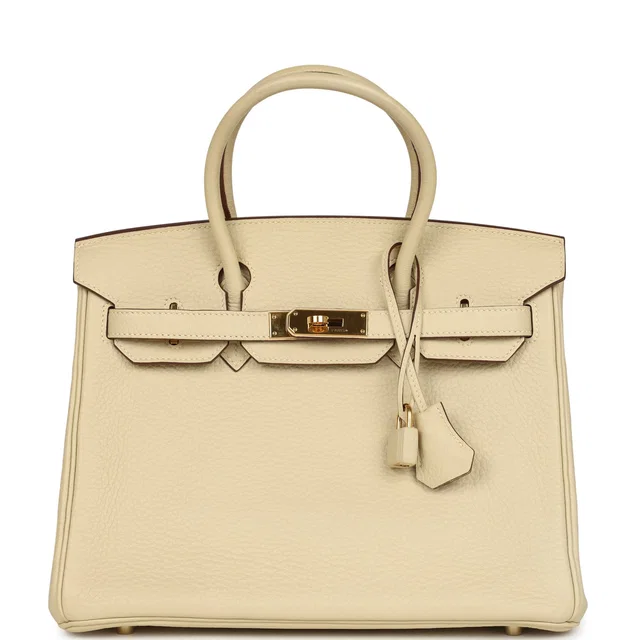 Hermès Birkin 30 Parchemin Clemence Gold Hardware in Clemence leather from Madison Avenue Couture