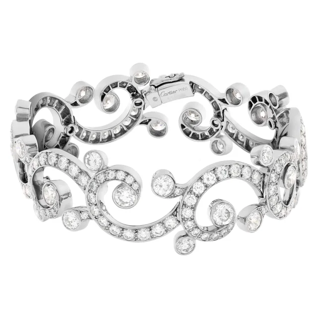 Cartier diamond bangle bracelet in Platinum from Gray And Sons