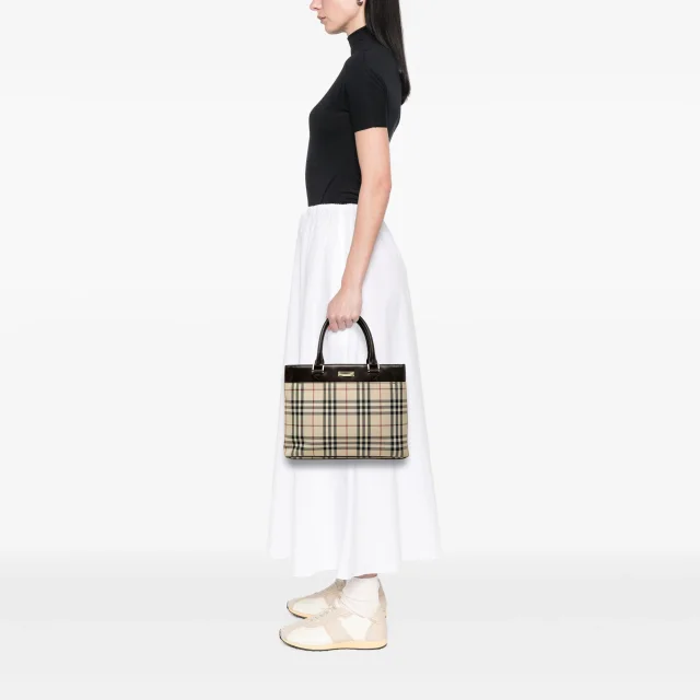 Beige Burberry House Check Canvas Tote in Beige Canvas from Designer Revival, photo 6 of 6