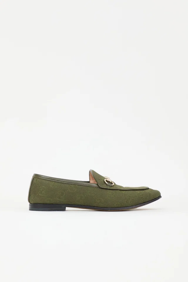 Gucci GG Jacquard Jordaan Loafer in Leather from VSP Consignment