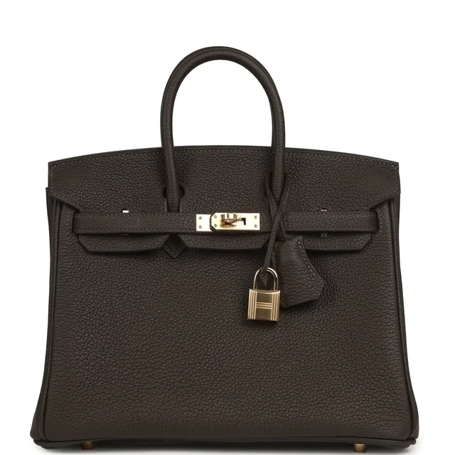 Hermès Birkin 25 Bai Brun Togo Permabrass Hardware in Togo leather from Madison Avenue Couture