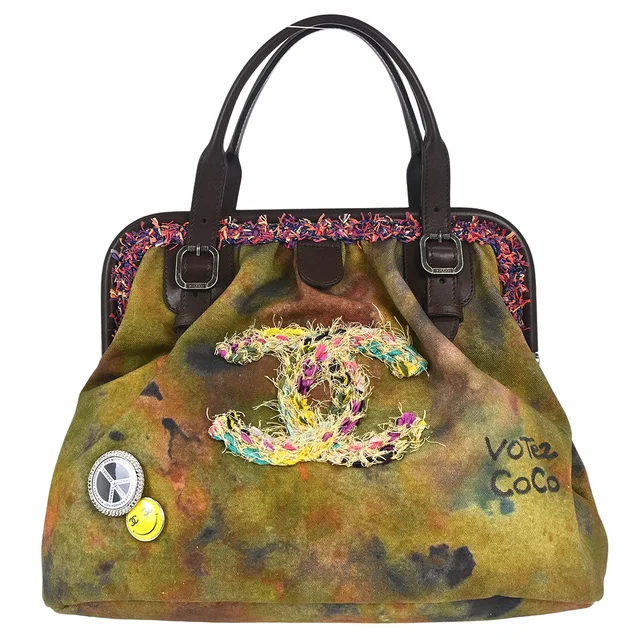Chanel 2014-2015 Graffiti On The Pavement Bowling Bag in Canvas from AMORE Vintage Tokyo