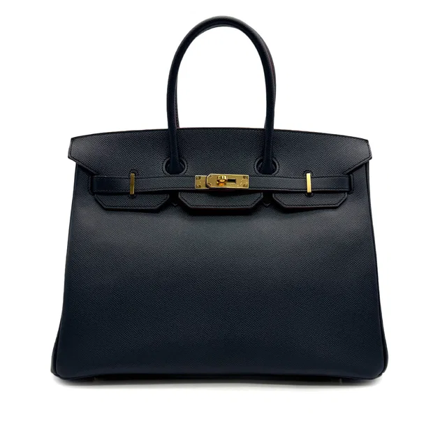 Hermès Birkin Contour 35 Blue Indigo Rouge H Epsom Hand Bag 2016 X Stamp Gold Hardware in Burgundy Epsom leather from Luxury Promise