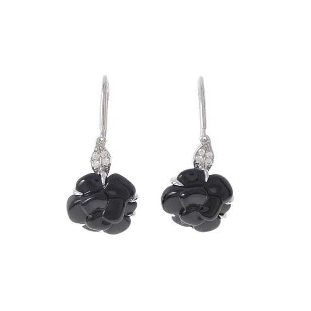 Chanel Camellia Earrings White Gold in White from The Reluxe