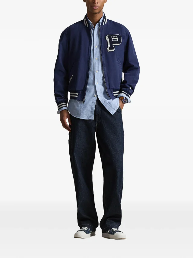 Polo Ralph Lauren appliqué striped-trim jacket, photo 2 of 2 from FARFETCH