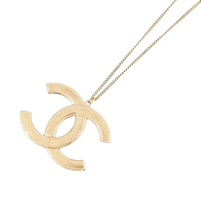 Chanel CC Logo Necklace GoldAB1456 Metal Rhinestone from GALLERY RARE, photo 3 of 10