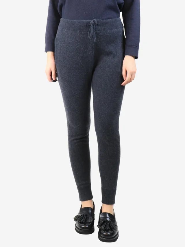 Khaite Dark grey knit joggers - size UK 10 in Grey from Sign of the Times