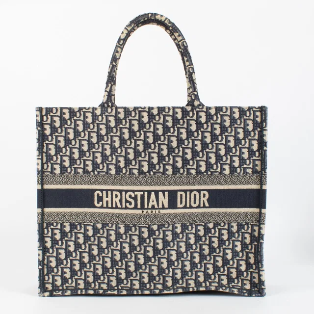 Cristian Dior Monogram Book Tote in Canvas from Labellov