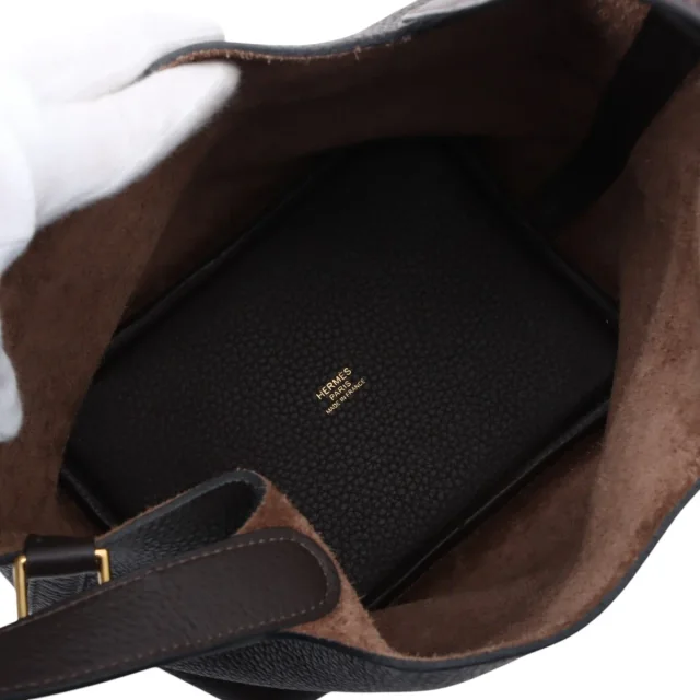 Hermès 2019 Picotin Lock PM Mocha in Clemence leather from VINTAGE QOO TOKYO, photo 6 of 9