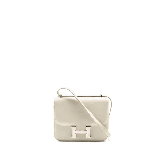 Hermès Mini Constance Epsom Blanc SHW Stamp D in White Epsom leather from EMIER