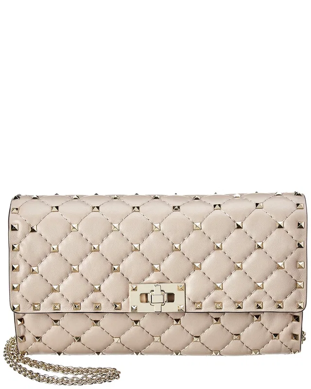 Valentino Rockstud Spike Leather Wallet On Chain, image 1 of 1 from Rue La La