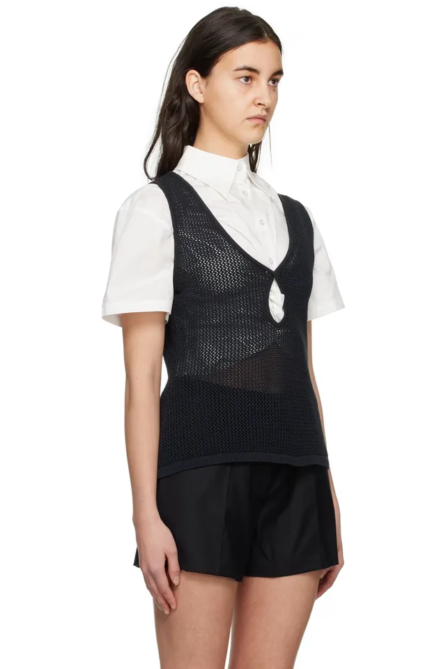 ANNA QUAN Black Jasmine Tank Top, photo 2 of 4 from SSENSE