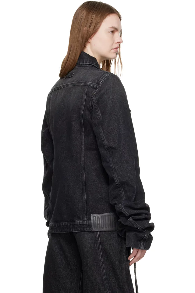 Jean Paul Gaultier Black Oversized Sleeves Denim Jacket, photo 3 of 4 from SSENSE