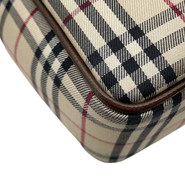 Burberry Nova Check Shoulder Bag Beige/Black/Red Canvas Leather in Black Canvas from GALLERY RARE, photo 10 of 16