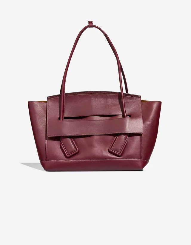 Bottega Veneta Arco Tote Medium Calf Burgundy in Red Calfskin from SACLÀB