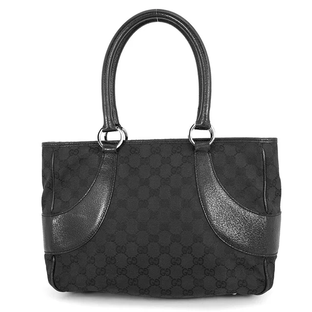 Gucci GG Canvas Tote Bag Black113011 GG Canvas Leather in Canvas from GALLERY RARE
